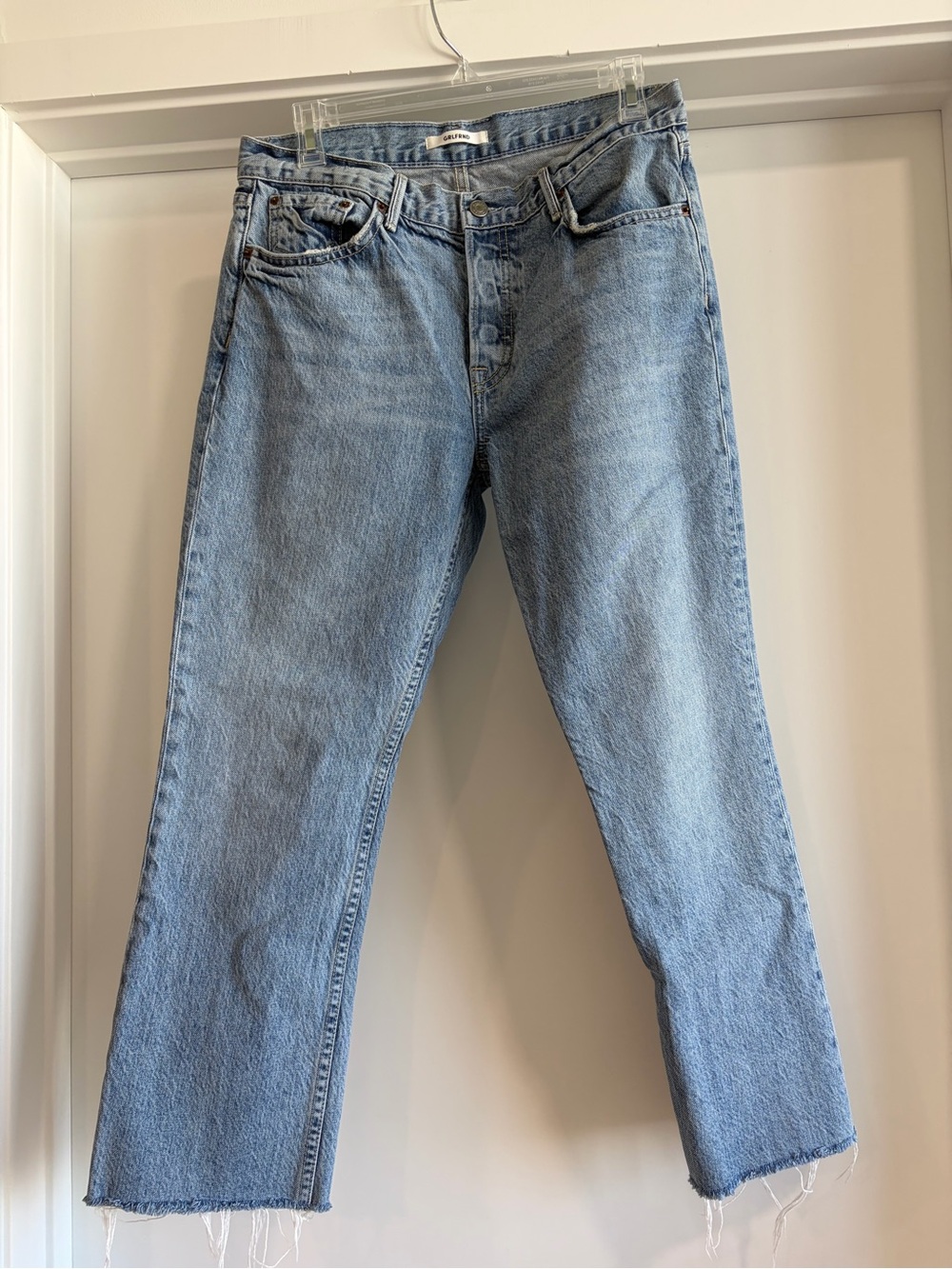 GRLFRND Light Blue Low Rise Boyfriend Jeans